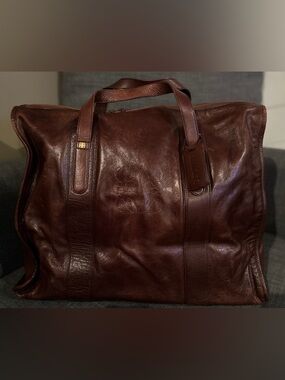 Loewe Chocolate Brown Leather Duffel Bag